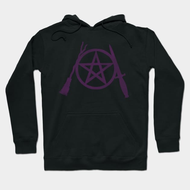 Violet Pent, Besom & Blade Hoodie by QAFWarlock